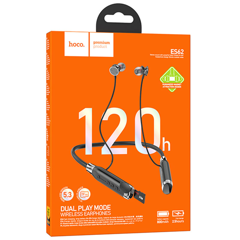 Handsfree Bluetooth HOCO ES62, A2DP, Svart