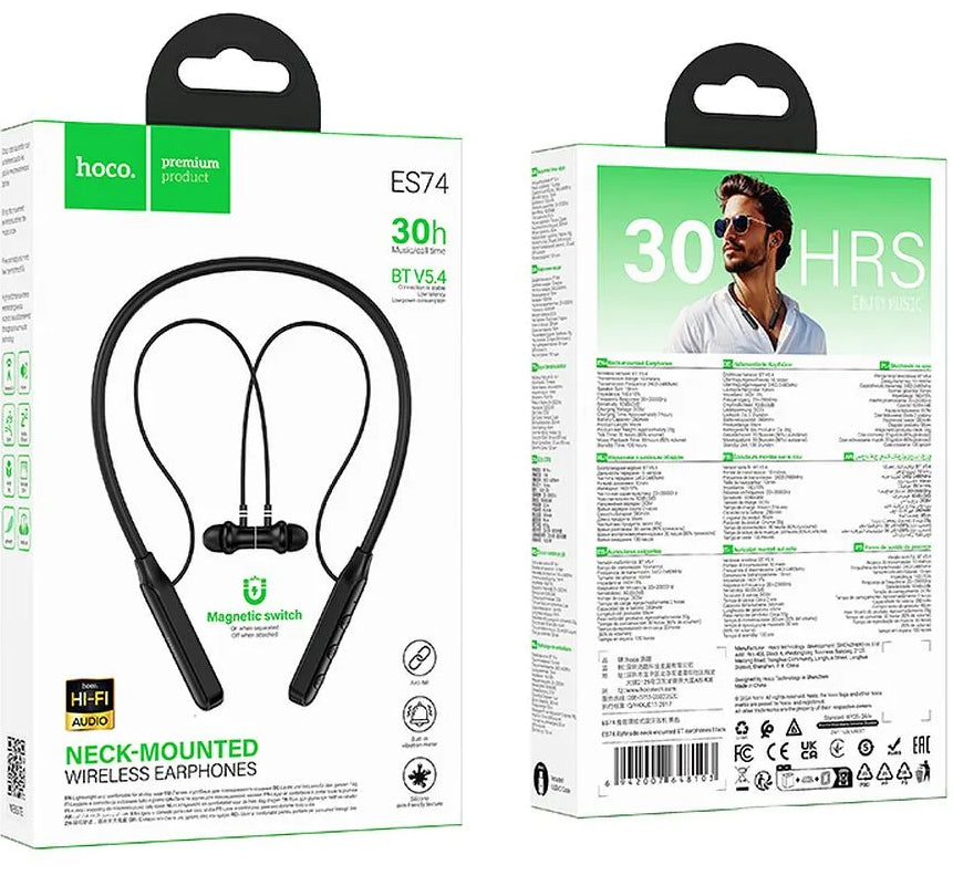 Handsfree Bluetooth HOCO ES74, A2DP, Svart