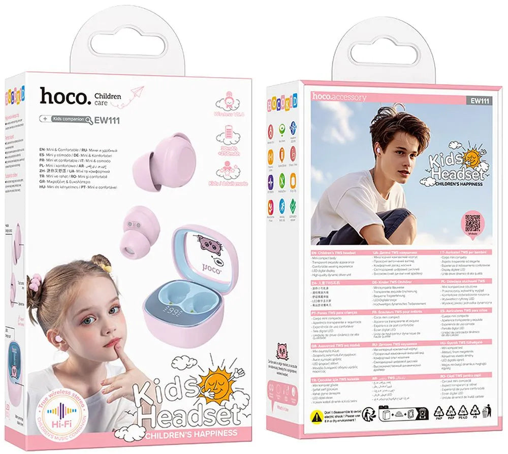 Handsfree Bluetooth HOCO EW111, TWS, Rosa