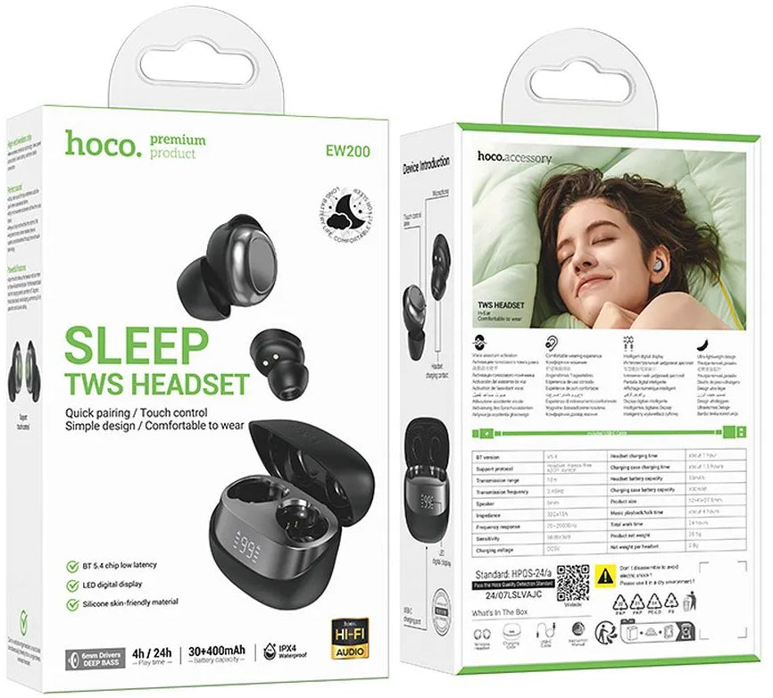 Handsfree Bluetooth HOCO EW200, TWS, Svart