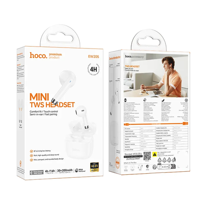 Bluetooth-håndfri HOCO EW205, TWS, hvit