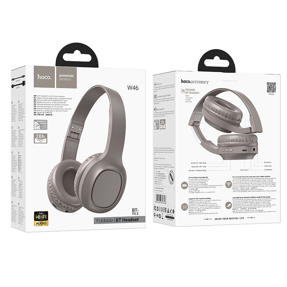 Bluetooth-håndfri HOCO W46, A2DP, Brun