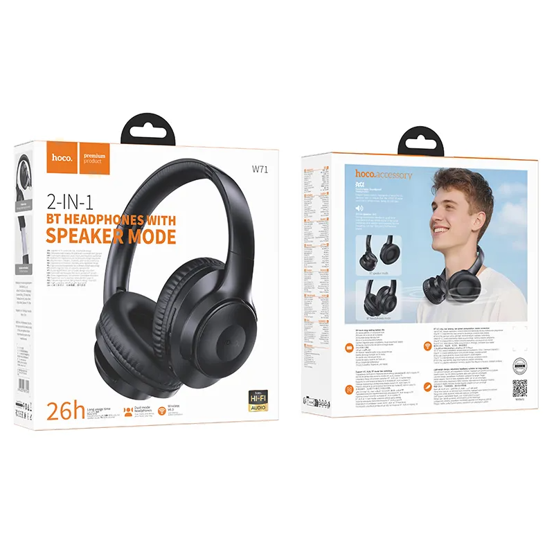 Handsfree Bluetooth HOCO W71, A2DP, Svart