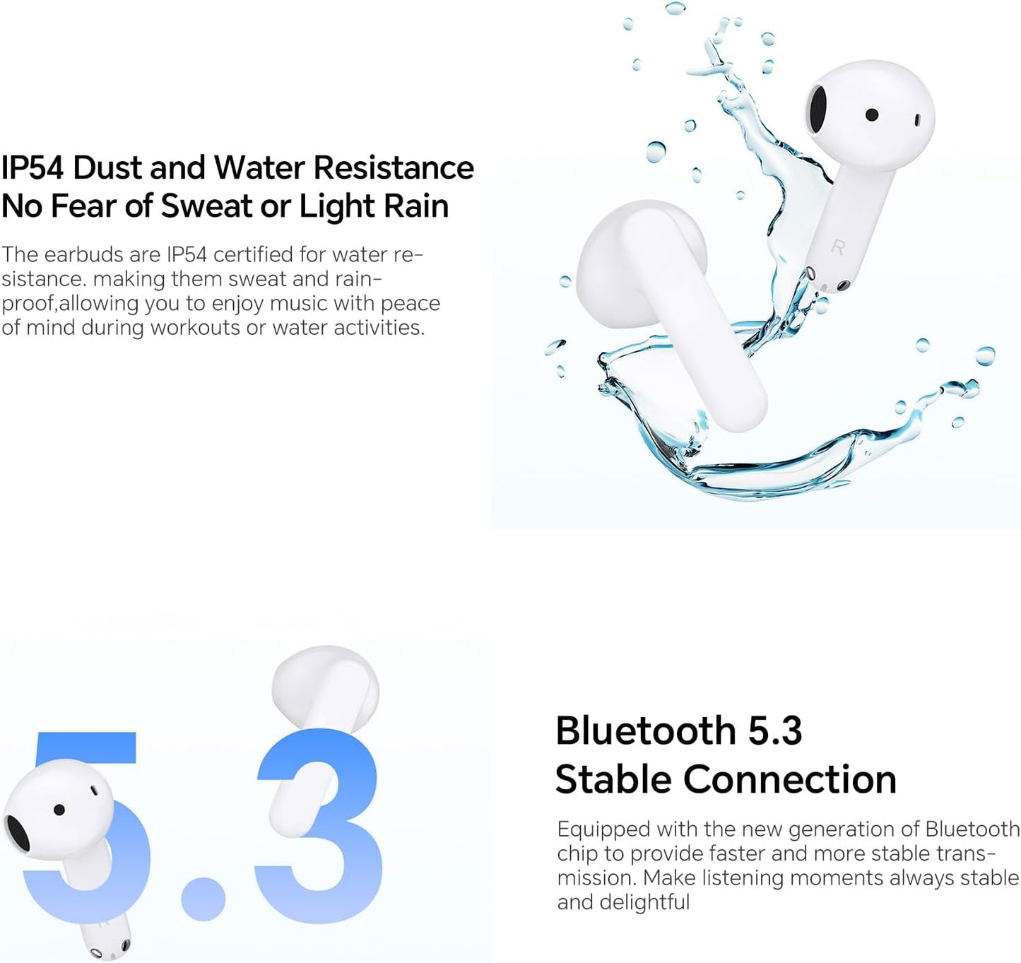 Handsfree Bluetooth Honor Choice X7e, TWS, ANC, Hvit 5504ABHF