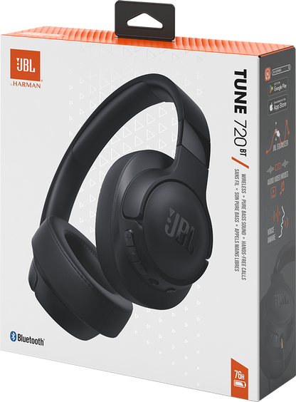 Håndfri Bluetooth JBL Tune 720BT, MultiPoint, A2DP, Svart JBLT720BTBLK