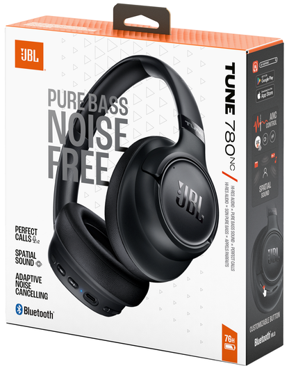 Handsfree Bluetooth JBL Tune 780NC, MultiPoint, A2DP, ANC, Svart JBLT780NCBLK