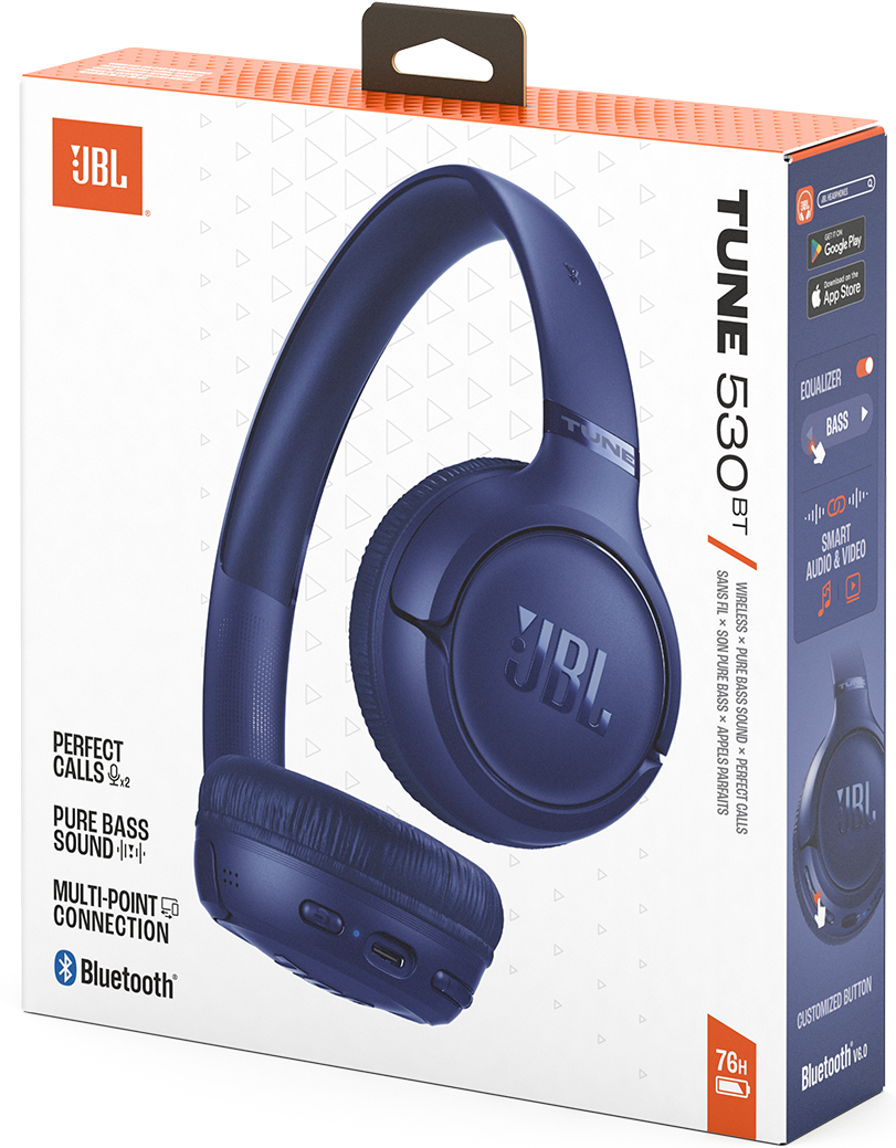 Handsfree Bluetooth JBL Tune 530BT, MultiPoint, A2DP, Blå JBLT530BTBLU