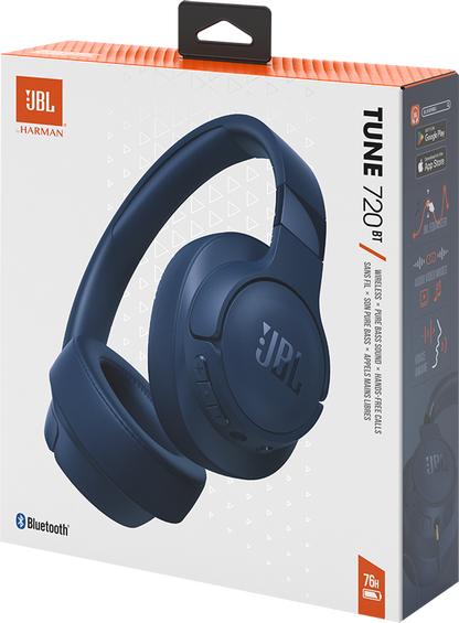 Håndfri Bluetooth JBL Tune 720BT, MultiPoint, A2DP, Blå JBLT720BTBTBLU