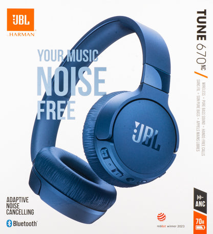 Handsfree Bluetooth JBL Tune 670NC, MultiPoint, A2DP, ANC, Blå JBLT670NCBLUAP