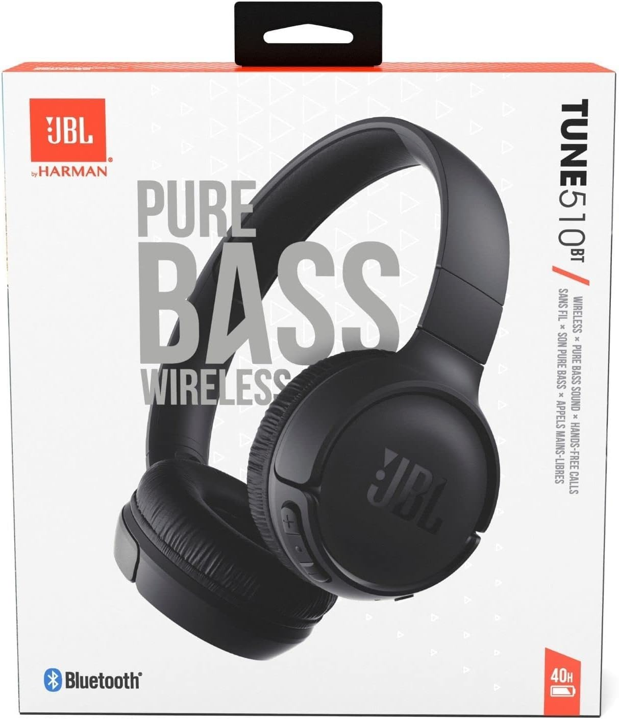 Handsfree Bluetooth JBL Tune 510BT, MultiPoint, A2DP, Svart JBLT510BTBLK