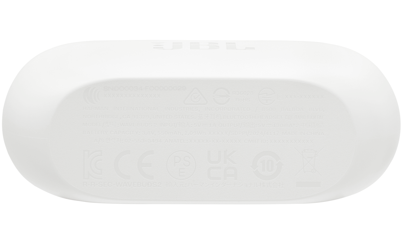 Handsfree Bluetooth JBL Wave Buds 2, TWS, ANC, MultiPoint, Hvit JBLWBUDS2WHT