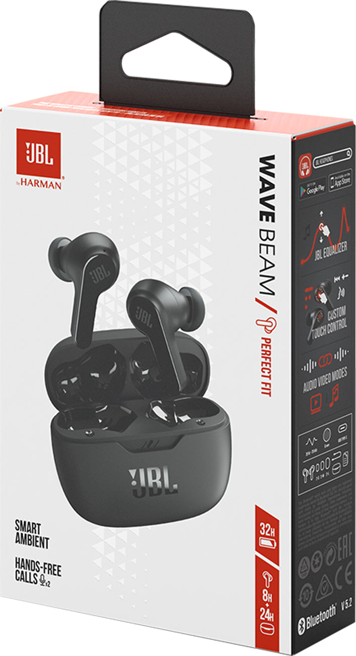 Håndfri Bluetooth JBL Wave Beam, TWS, svart JBLWBEAMBLK