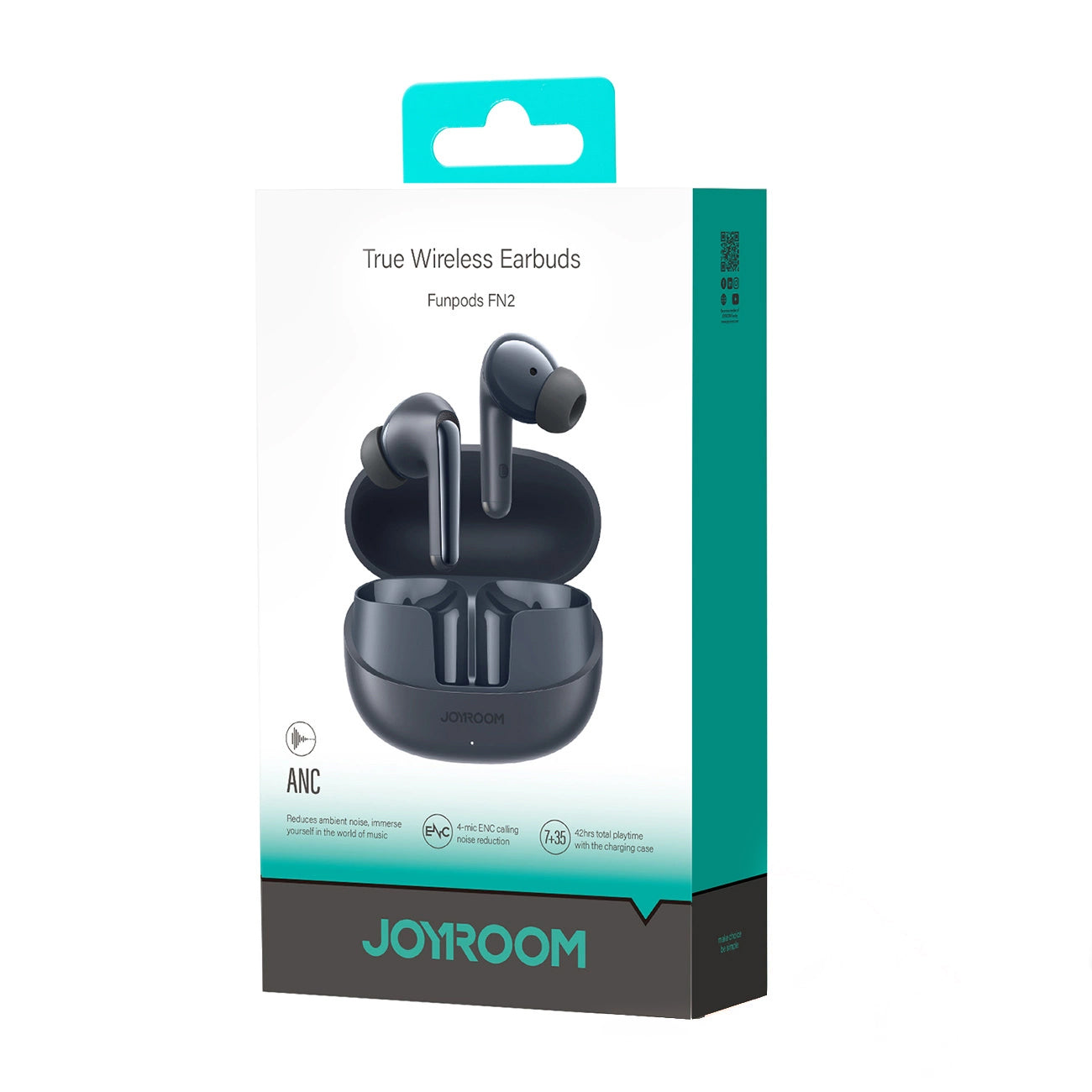 Handsfree Bluetooth Joyroom Funpods JR-FN2, TWS, ANC, Svart