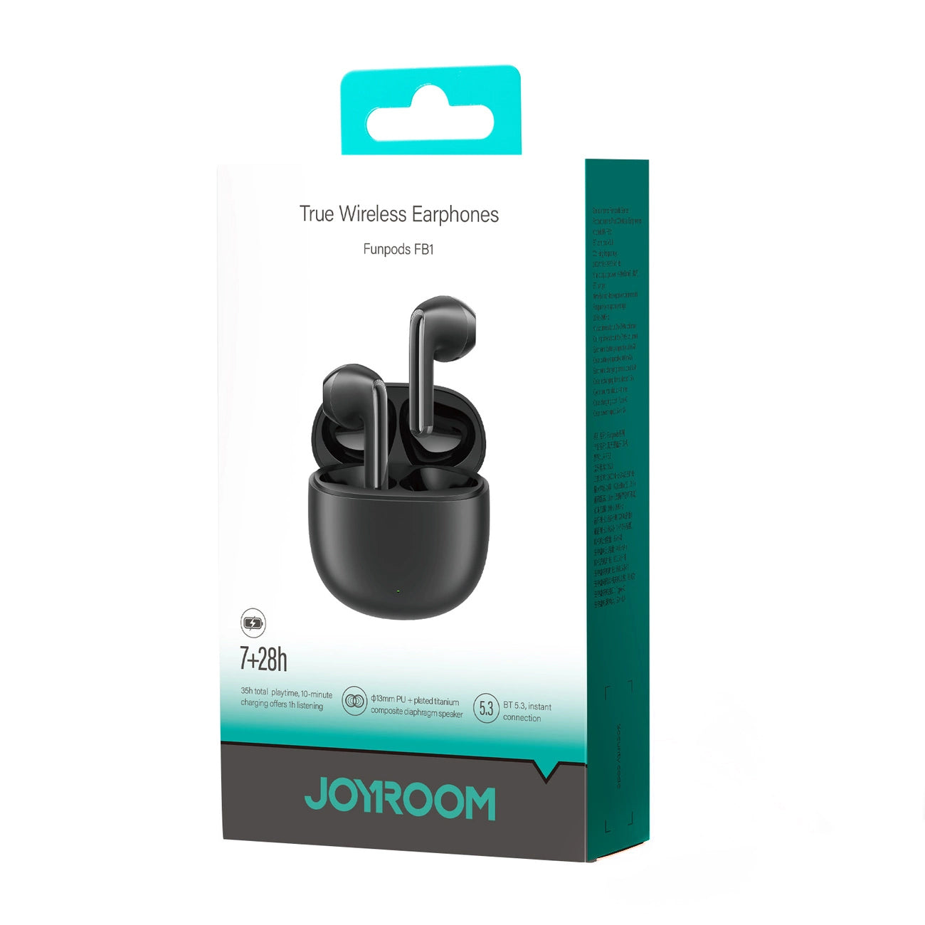 Handsfree Bluetooth Joyroom Funpods JR-FB1, TWS, ANC, Svart