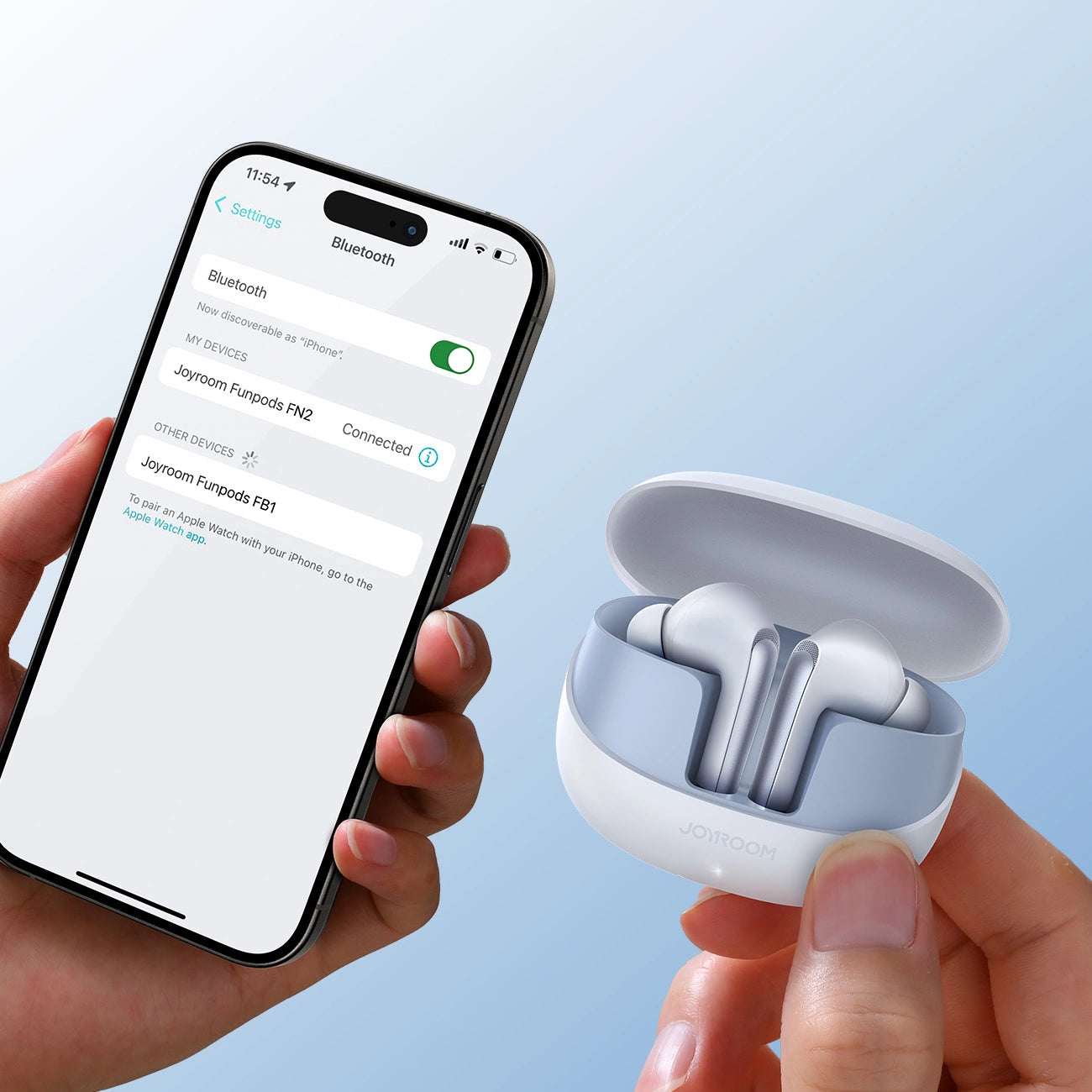 Handsfree Bluetooth Joyroom Funpods JR-FN2, TWS, ANC, Hvit