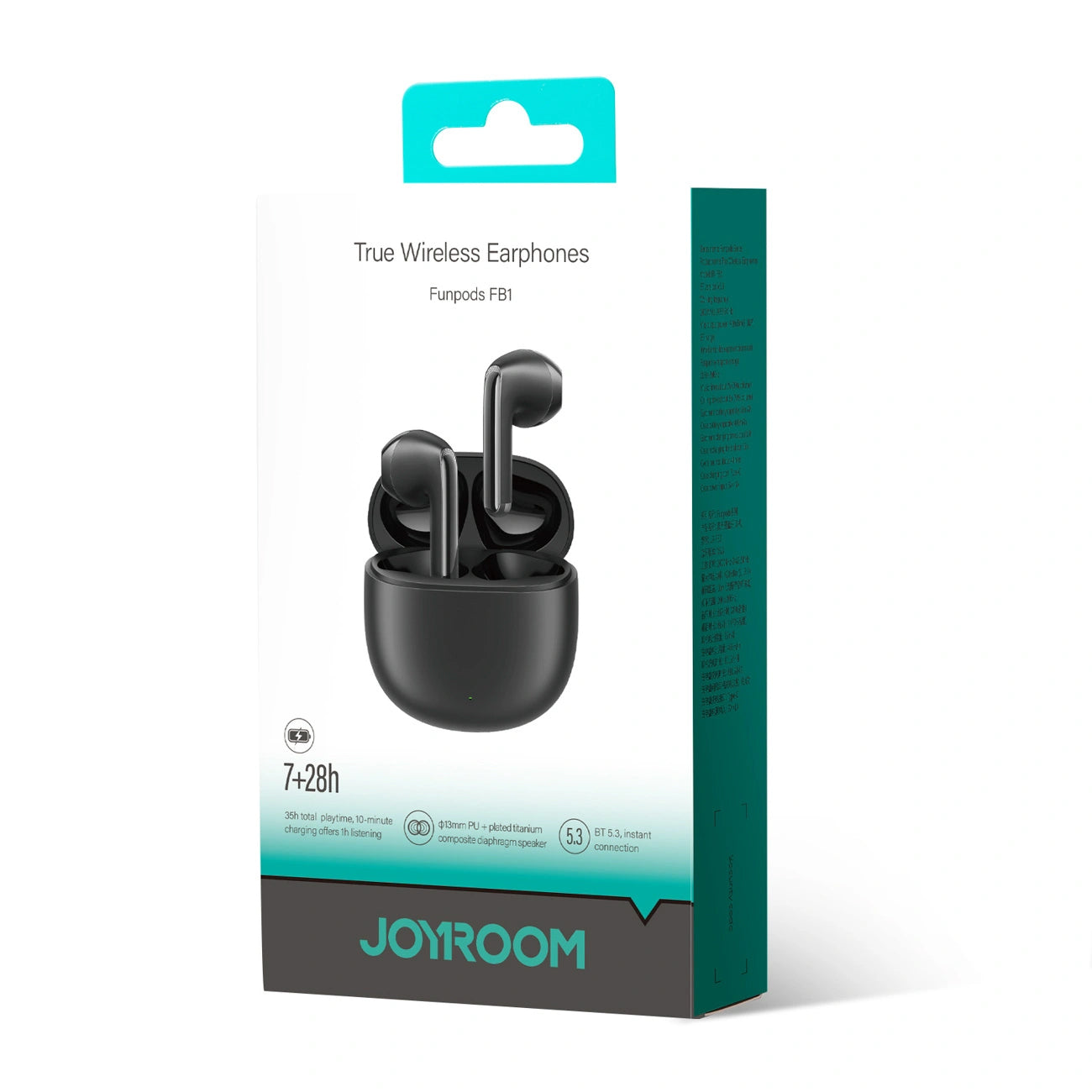 Handsfree Bluetooth Joyroom Funpods JR-FB1 Ny Versjon, TWS, Svart