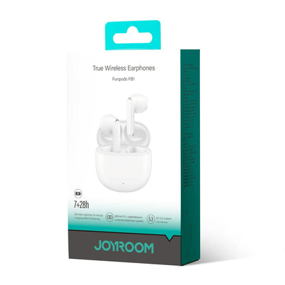 Handsfree Bluetooth Joyroom Funpods JR-FB1 Ny Versjon, TWS, Hvit