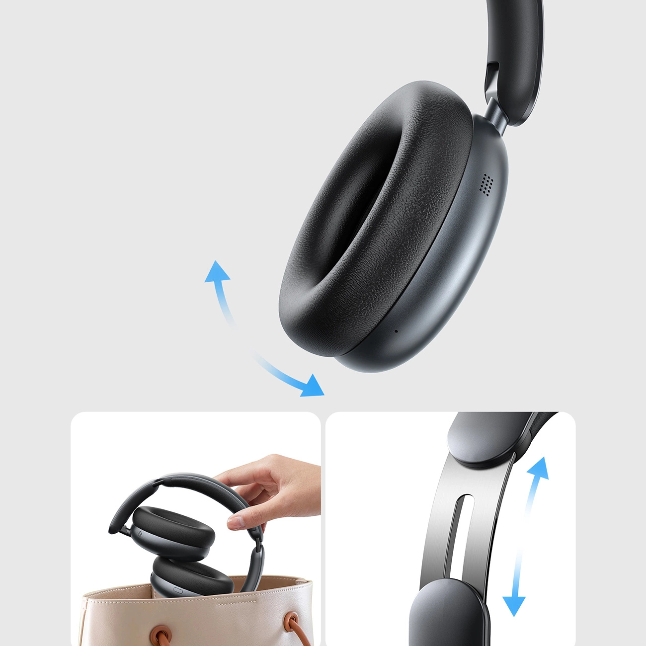 Handsfree Bluetooth Joyroom JR-JH1, A2DP, ANC, Svart