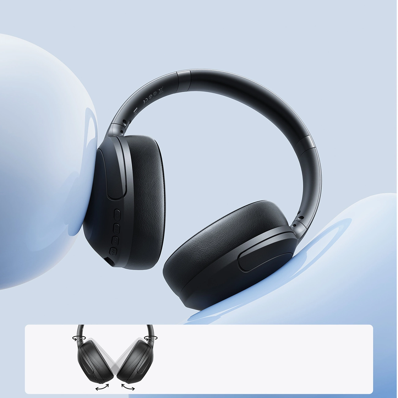 Handsfree Bluetooth Joyroom JR-JH2, A2DP, ANC, Svart