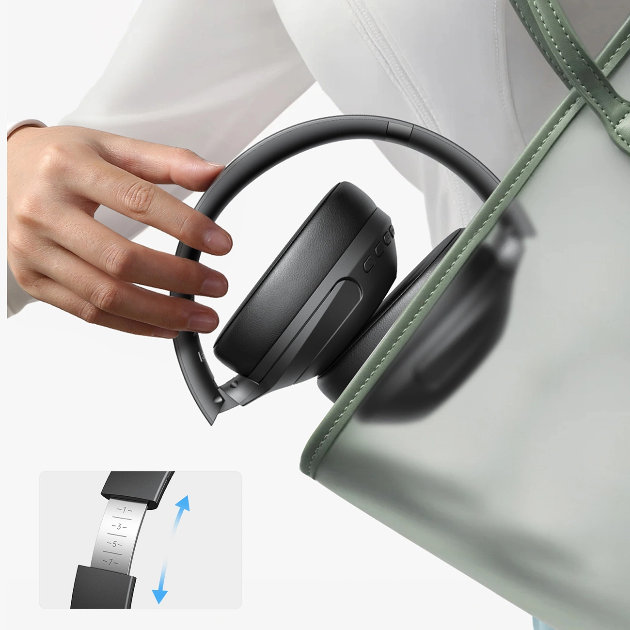 Handsfree Bluetooth Joyroom JR-JH2, A2DP, ANC, Svart