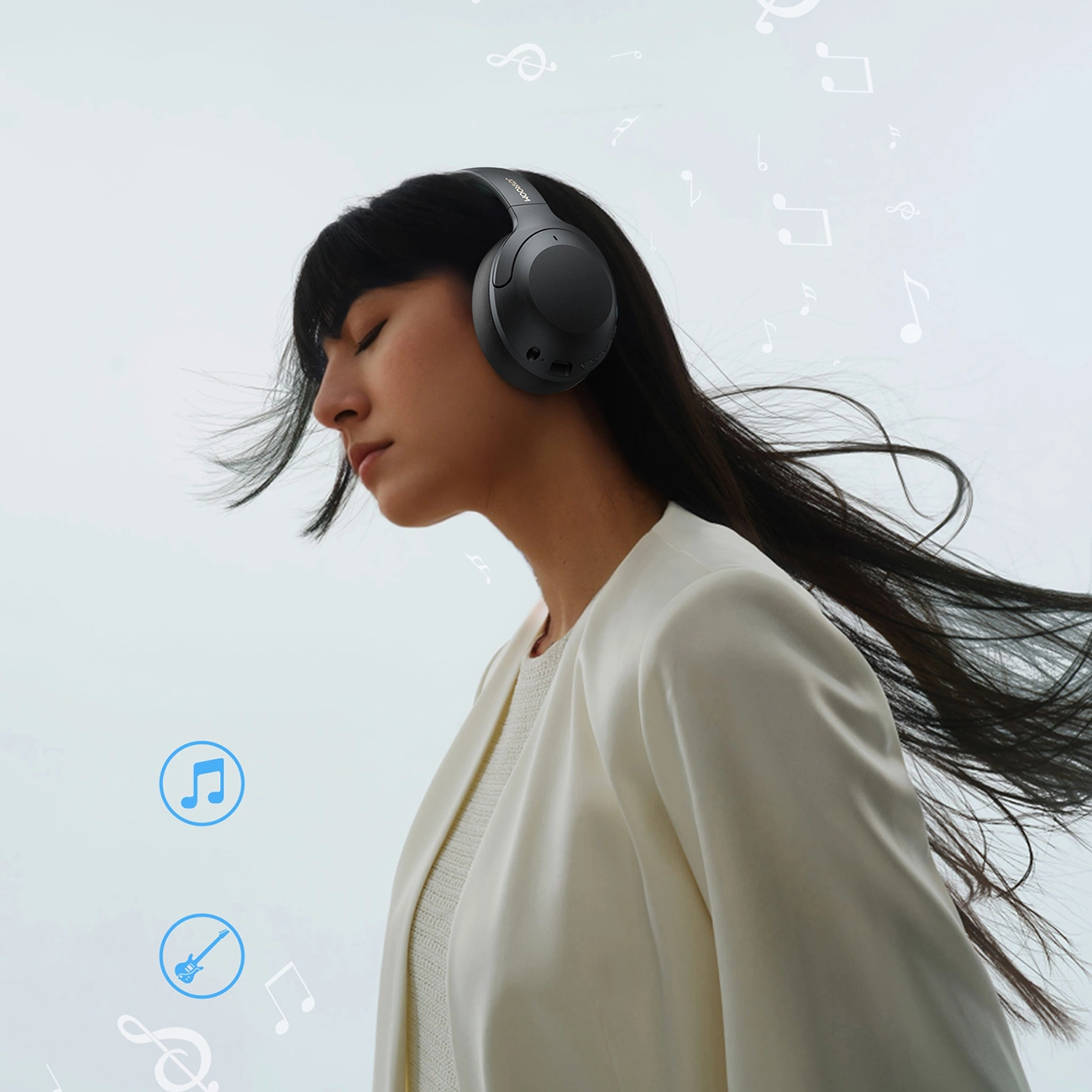 Handsfree Bluetooth Joyroom JR-JH2, A2DP, ANC, Svart
