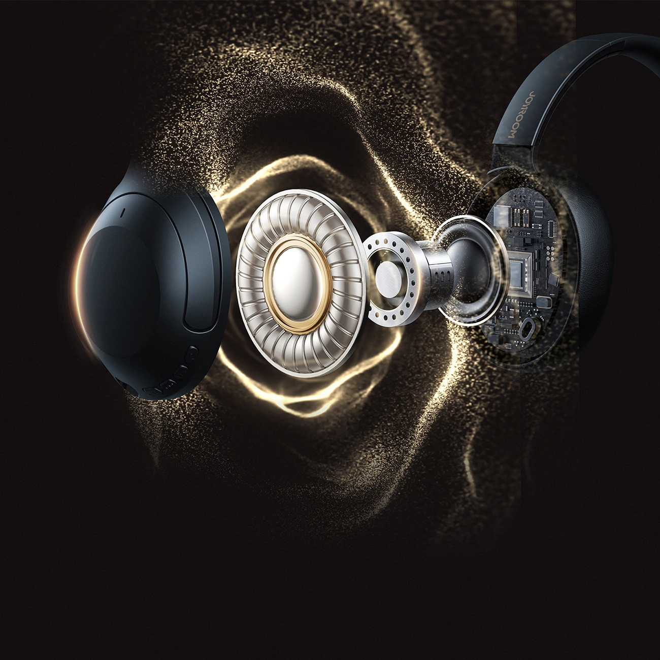Handsfree Bluetooth Joyroom JR-JH2, A2DP, ANC, Svart