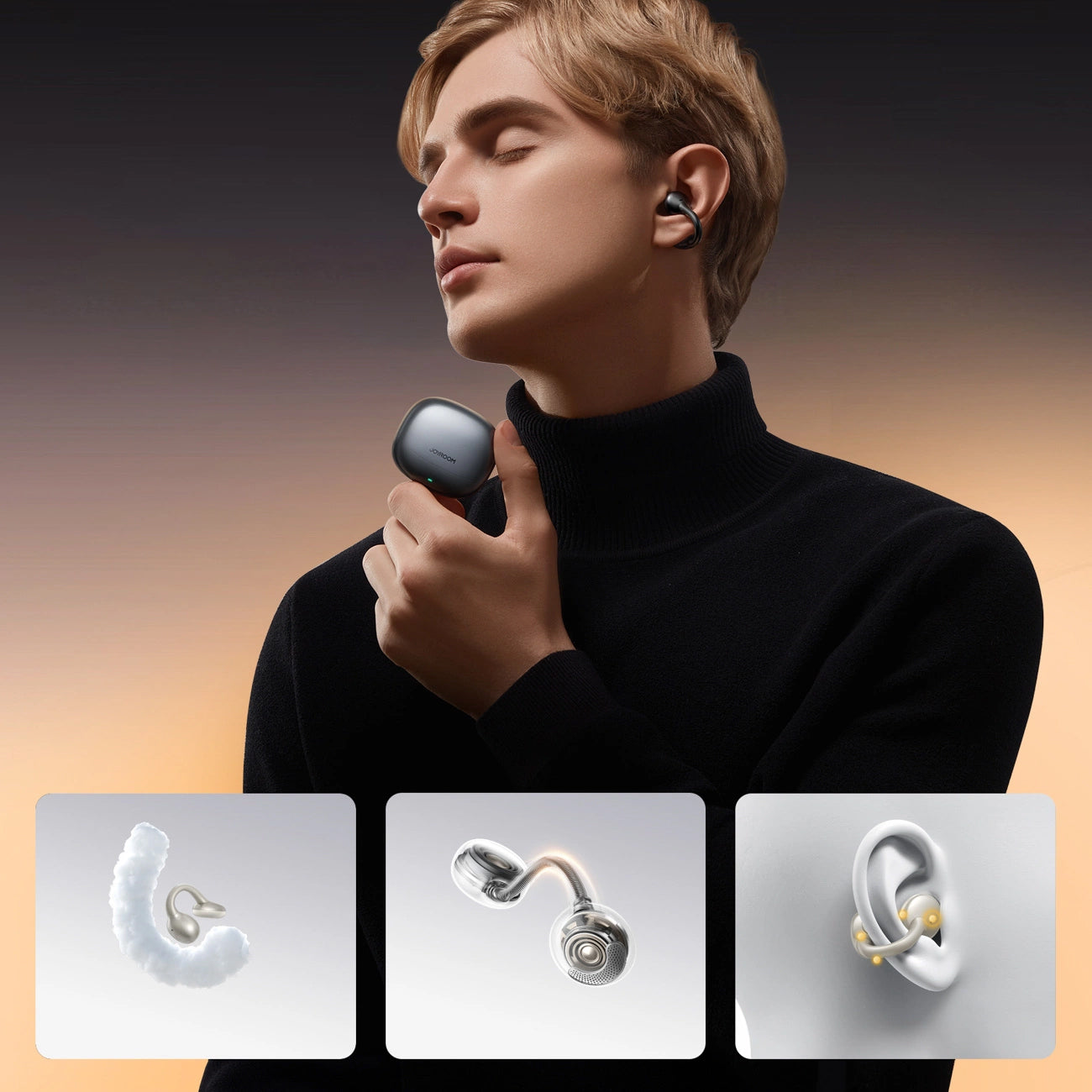 Handsfree Bluetooth Joyroom Openfree JR-OE3, TWS, Svart