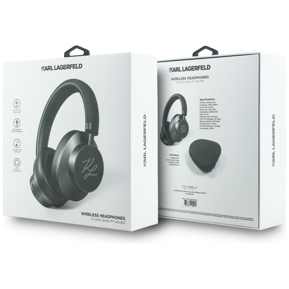 Handsfree Bluetooth Karl Lagerfeld Grained Initials, A2DP, ANC, Svart