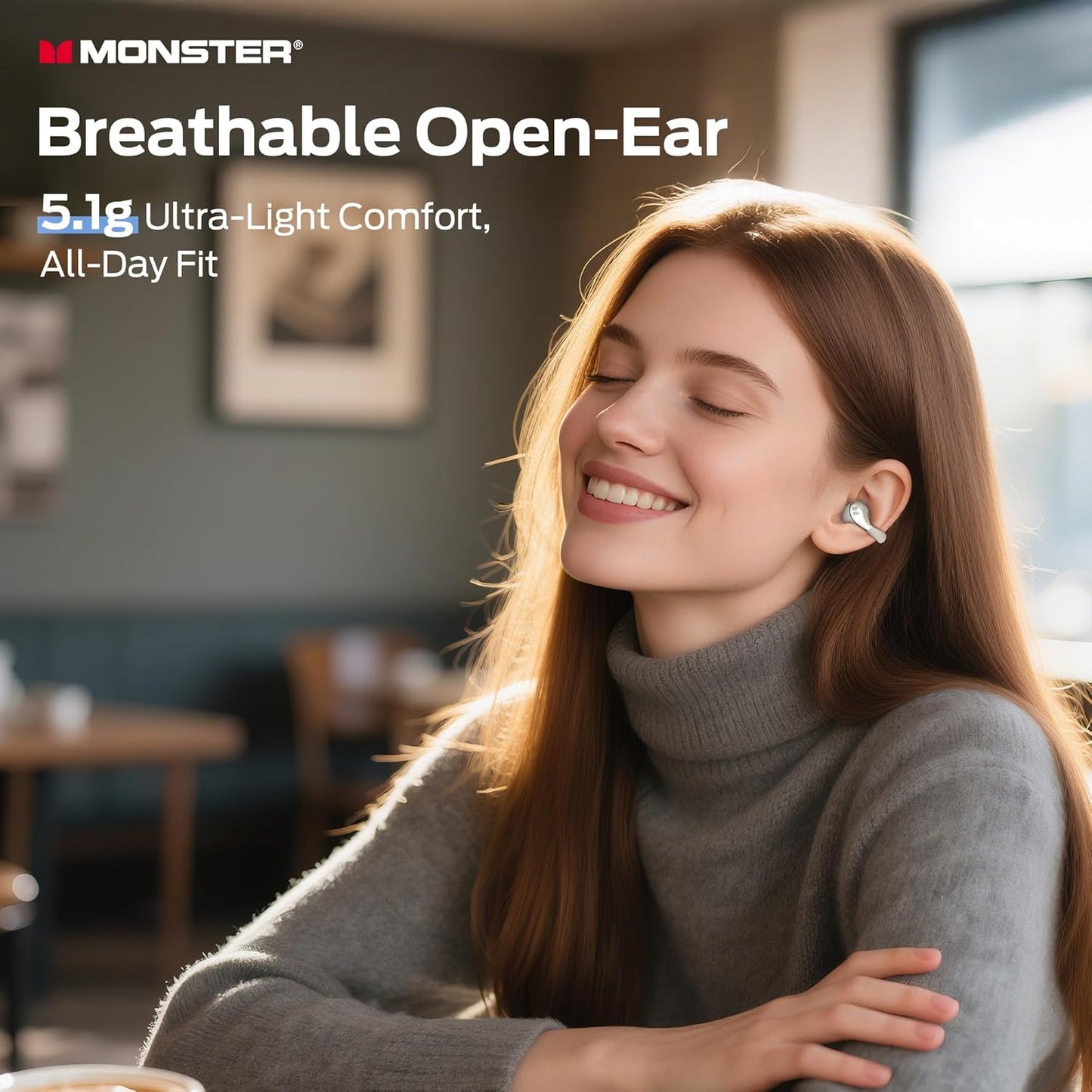 Handsfree Bluetooth Monster AC225, TWS, Lys krem