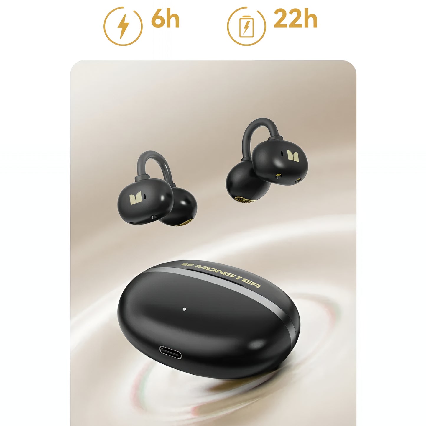 Handsfree Bluetooth Monster AirClip AC200, TWS, Svart