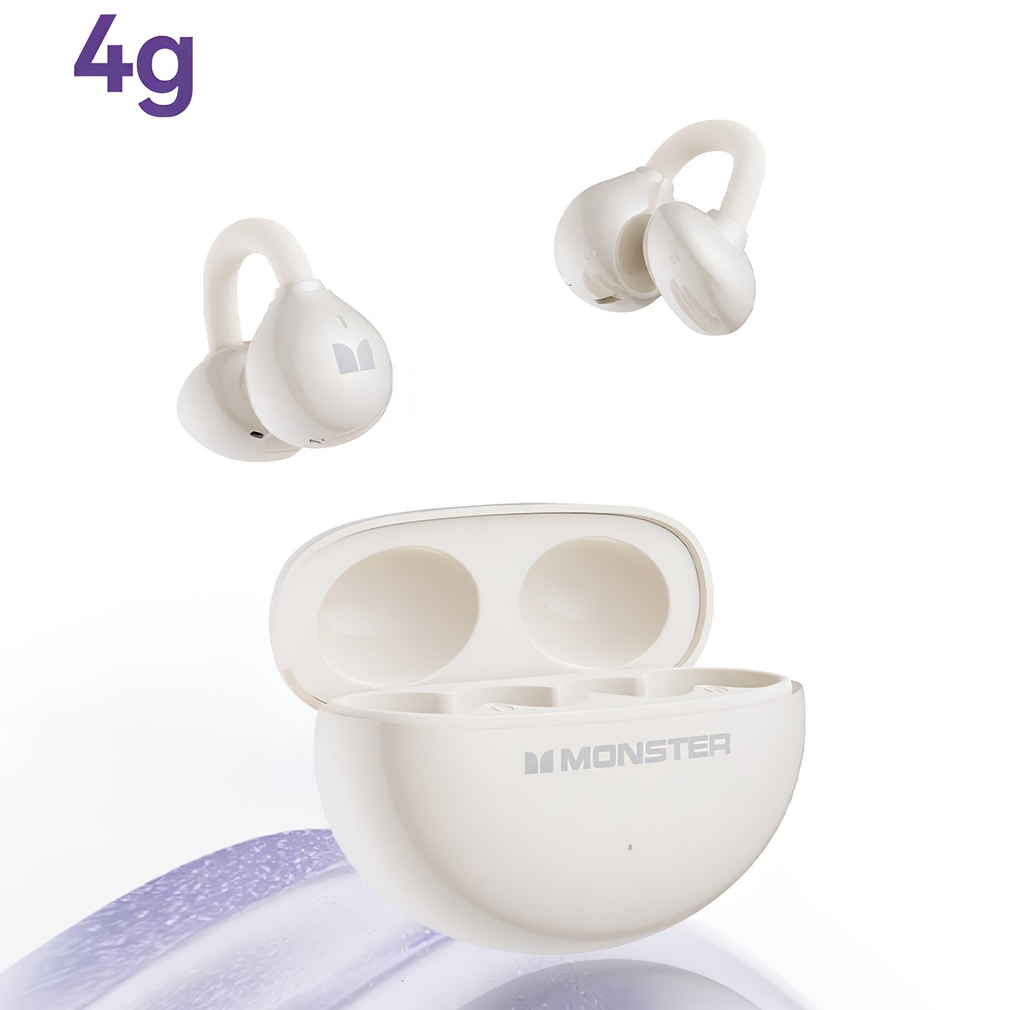 Handsfree Bluetooth Monster AirClip AC200, TWS, Lys krem