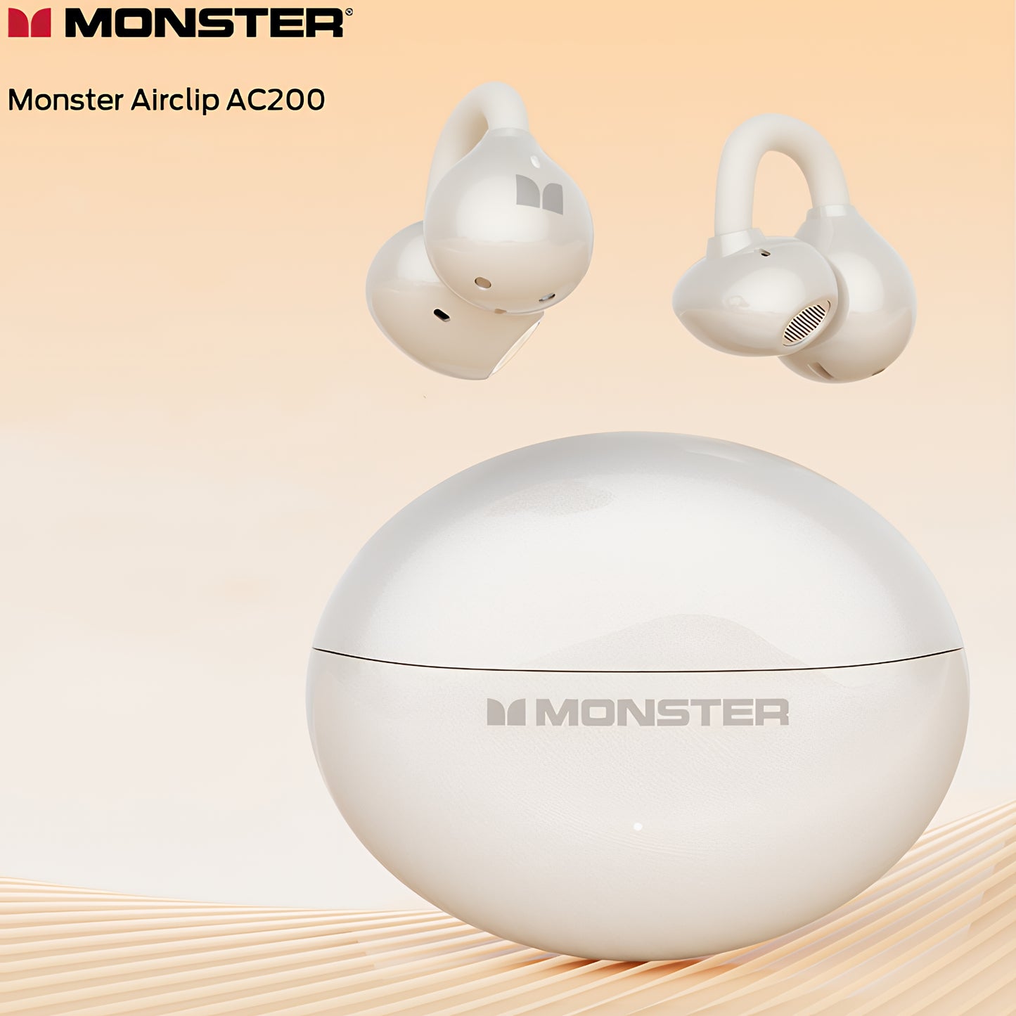 Handsfree Bluetooth Monster AirClip AC200, TWS, Lys krem