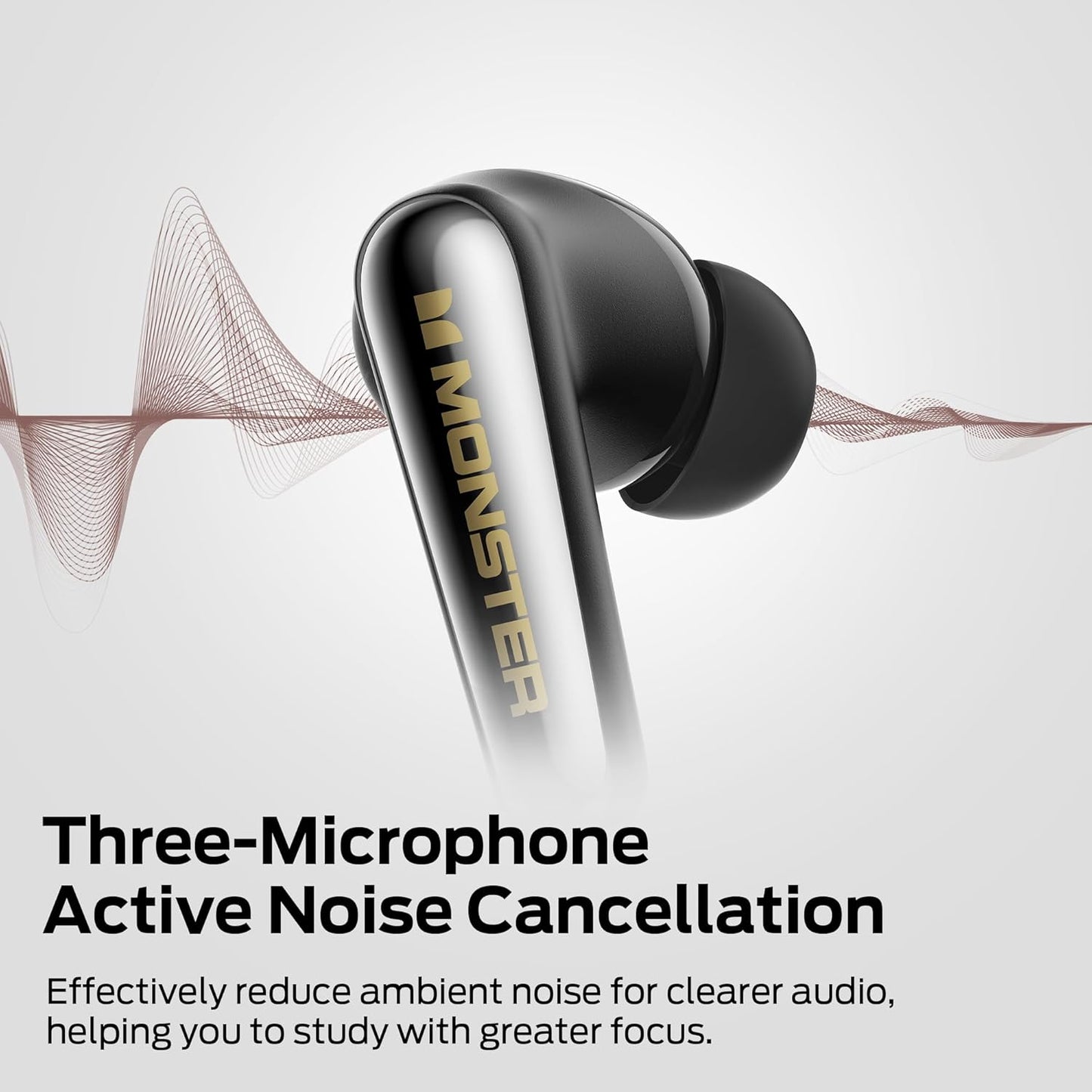 Handsfree Bluetooth Monster Clarity 200, TWS, ANC, Svart