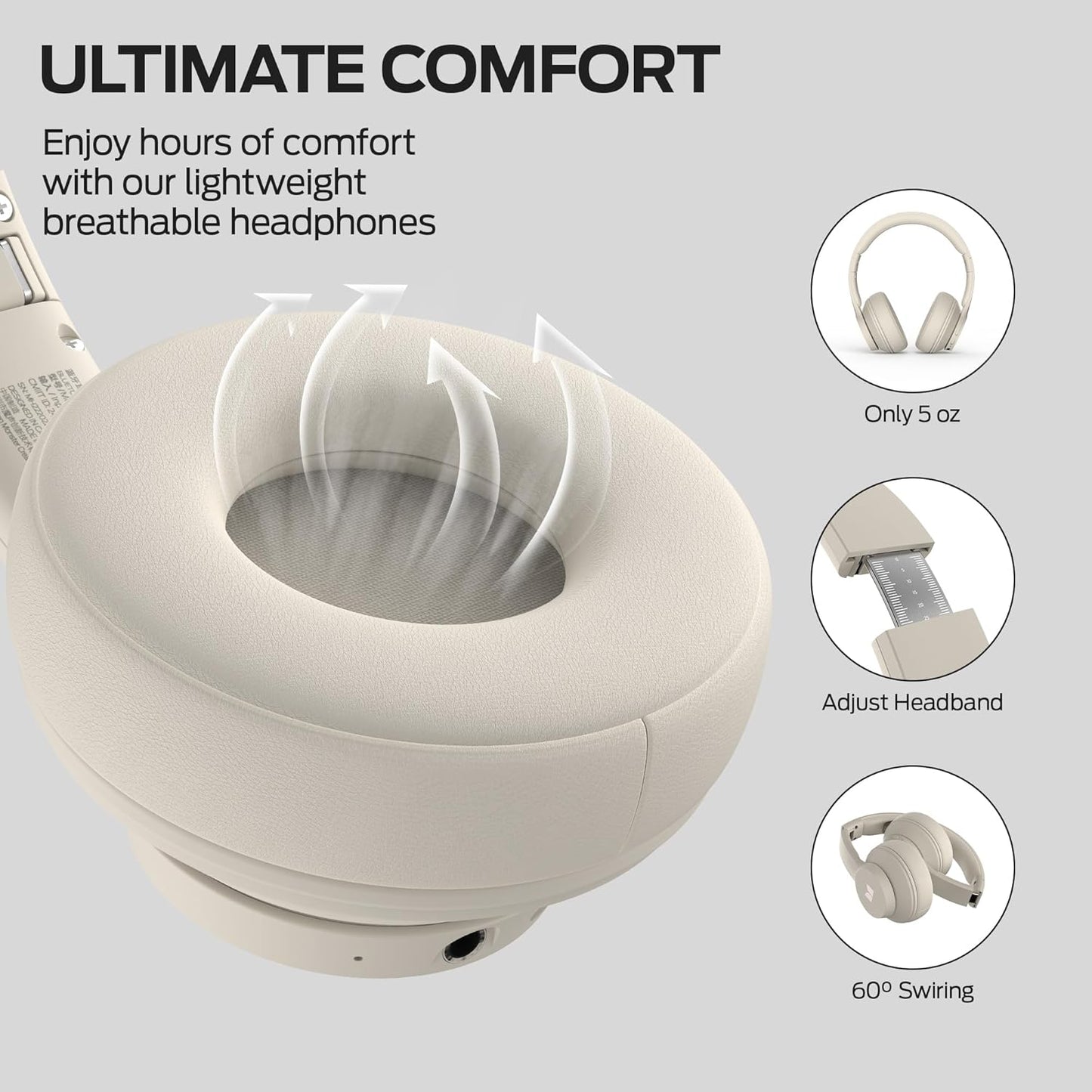Handsfree Bluetooth Monster Mission 100, MultiPoint, A2DP, ANC, Hvit