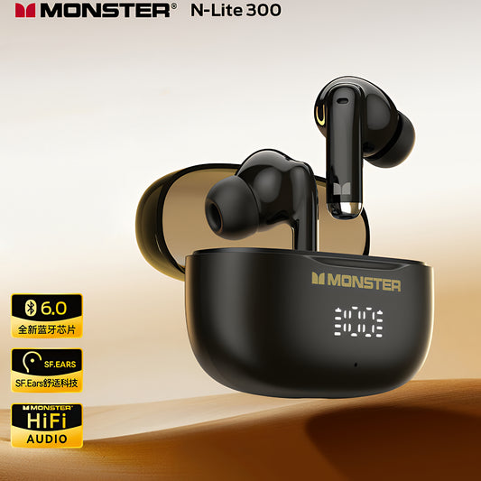 Handsfree Bluetooth Monster N-Lite 300, TWS, Svart