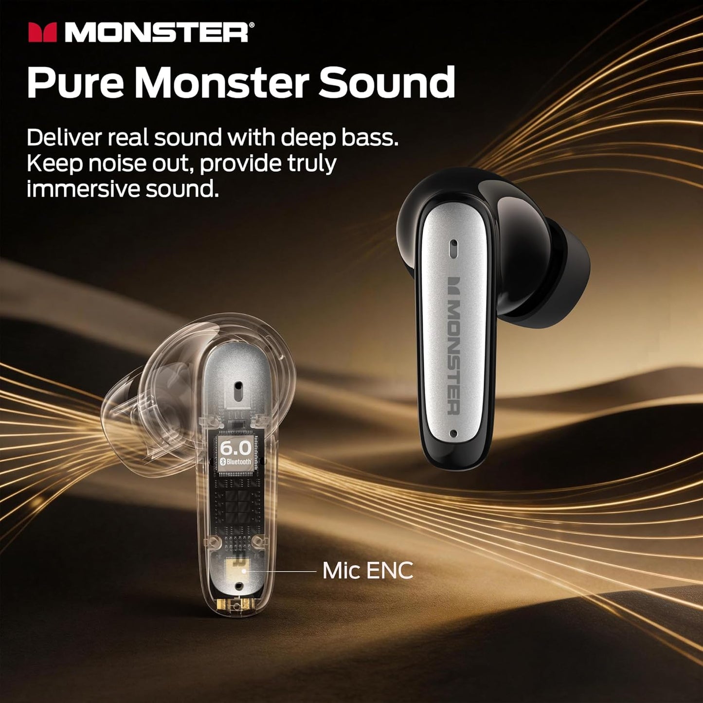 Handsfree Bluetooth Monster N-Lite 310, TWS, Svart