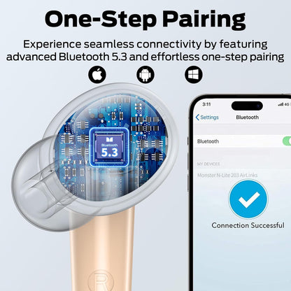 Handsfree Bluetooth Monster N-Lite 203 AirLinks, TWS, Gull