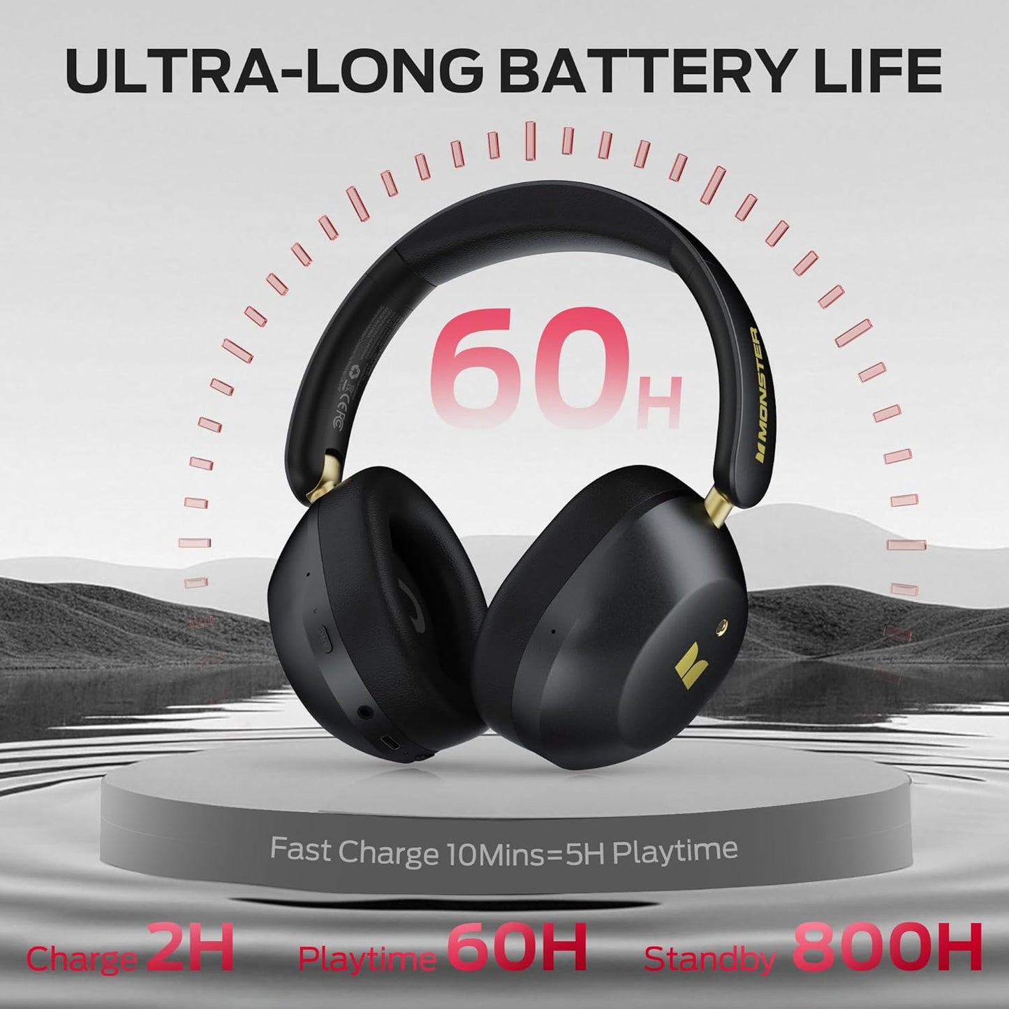 Handsfree Bluetooth Monster Persona 6th, MultiPoint, A2DP, ANC, Svart