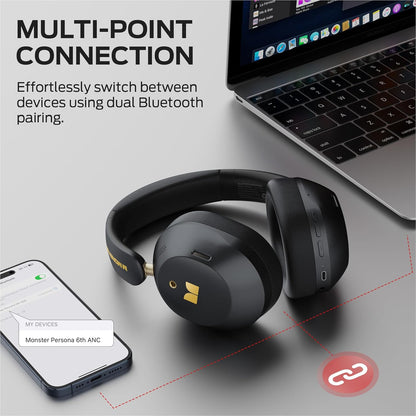 Handsfree Bluetooth Monster Persona 6th, MultiPoint, A2DP, ANC, Svart