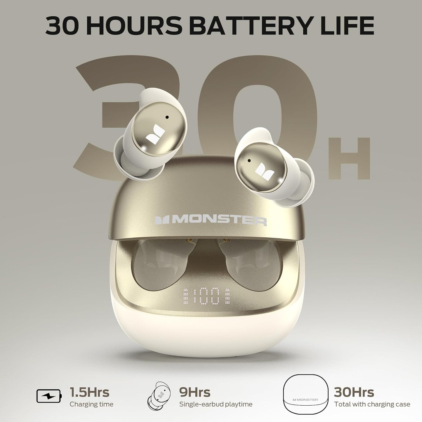 Handsfree Bluetooth Monster Sleep Ear200, TWS, ANC, Gull