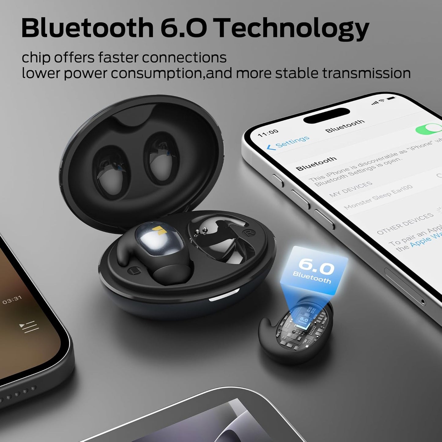 Handsfree Bluetooth Monster Sleep Ear100, TWS, Svart