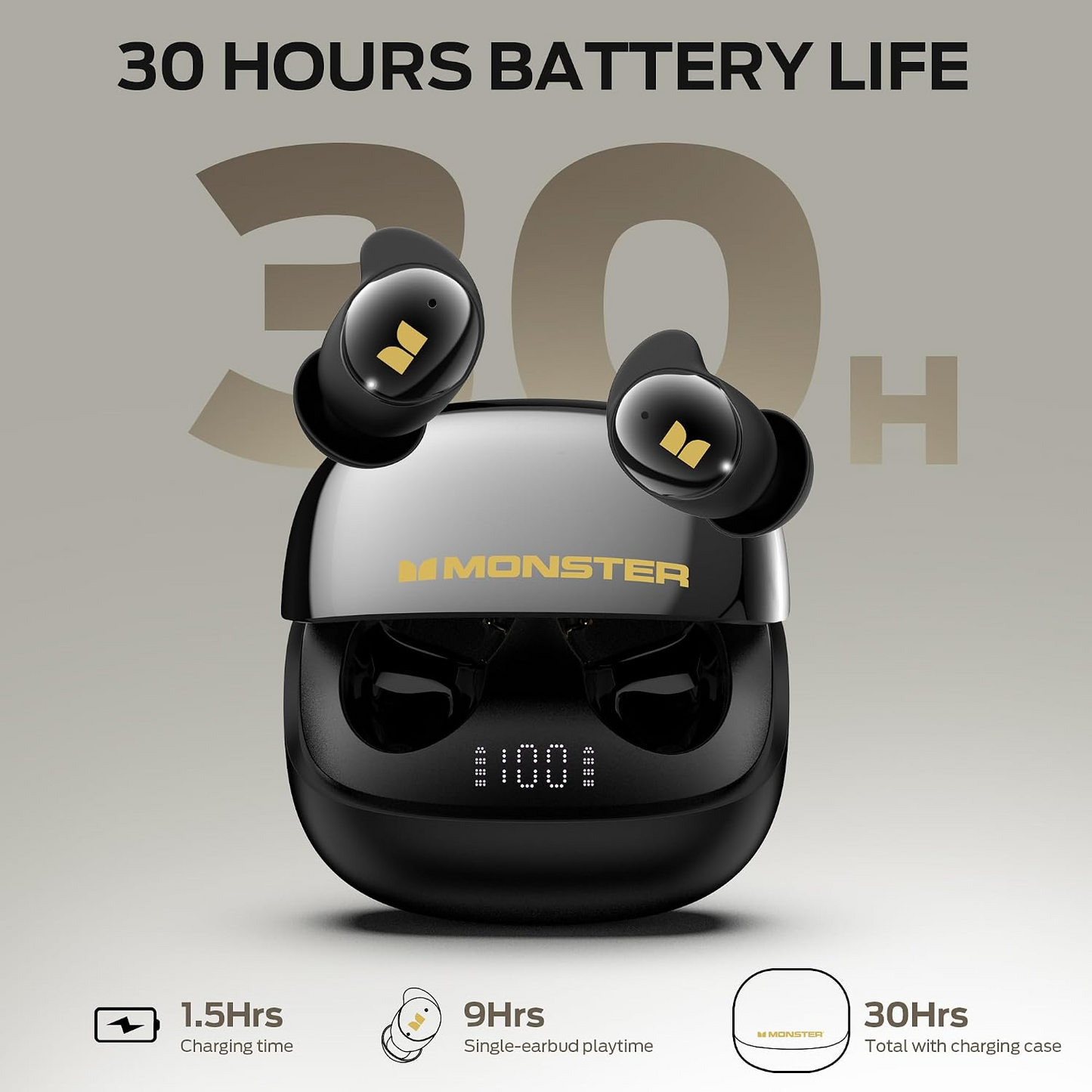 Handsfree Bluetooth Monster Sleep Ear200, TWS, ANC, Svart