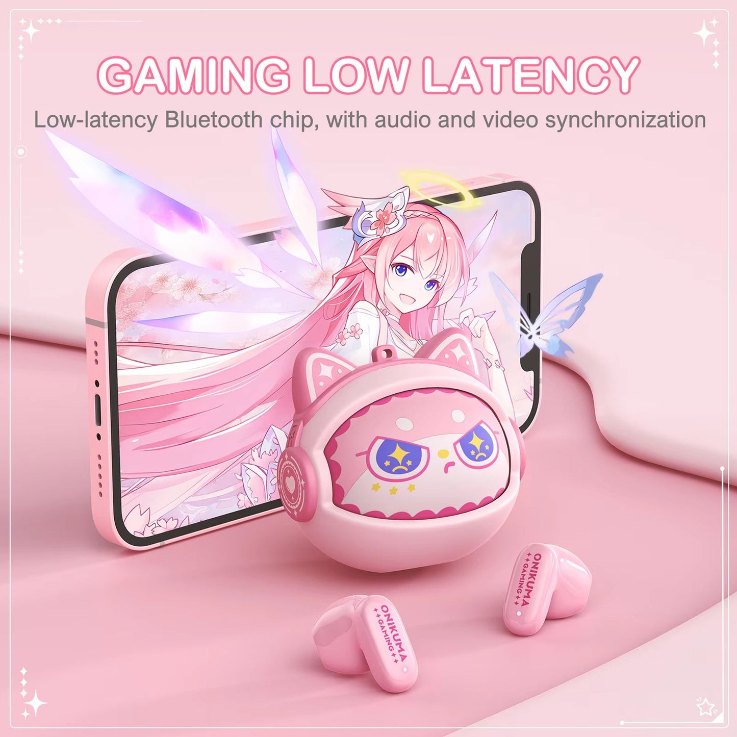 Handsfree Bluetooth Onikuma TX603, TWS, Rosa