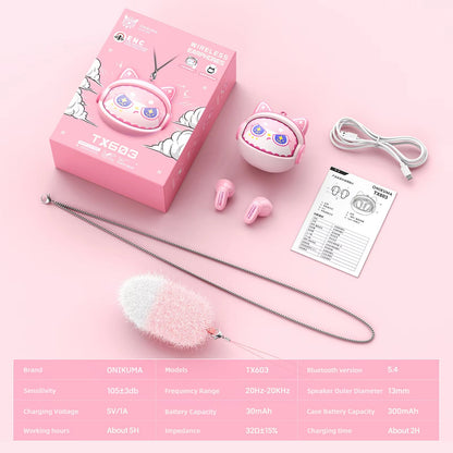 Handsfree Bluetooth Onikuma TX603, TWS, Rosa