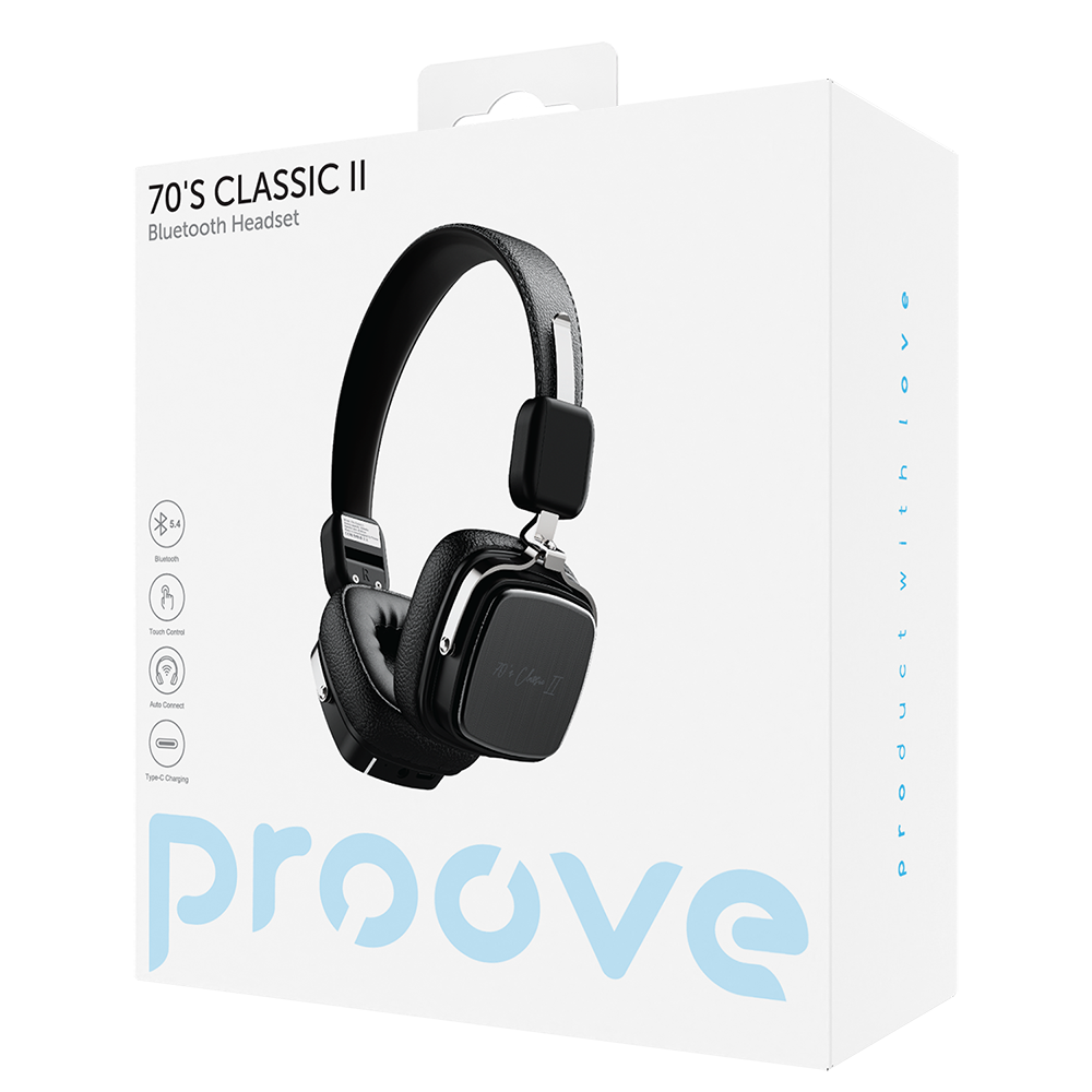 Handsfree Bluetooth Proove 70's Classic II, A2DP, Svart