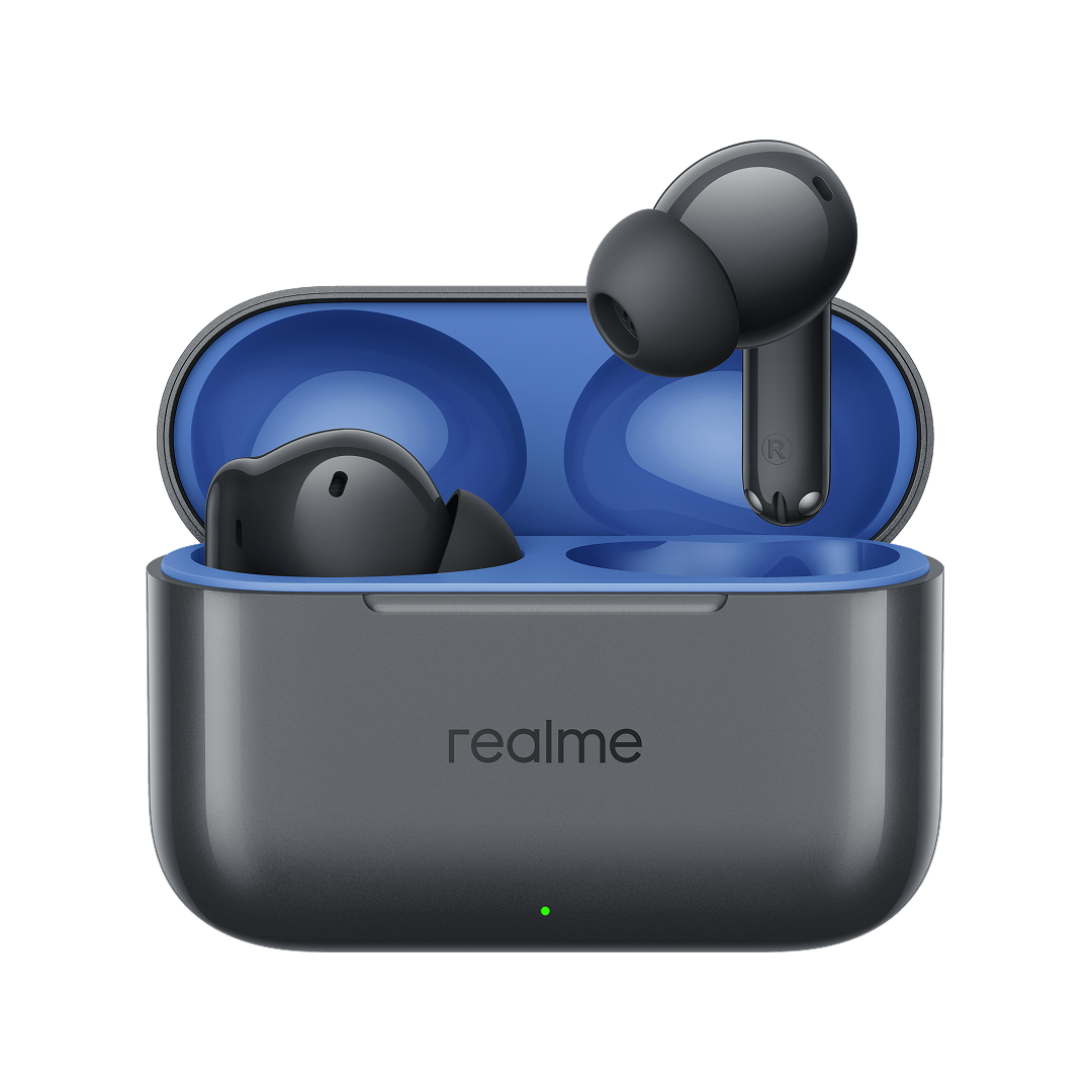 Handsfree Bluetooth Realme Buds T200, TWS, ANC, MultiPoint, Grå