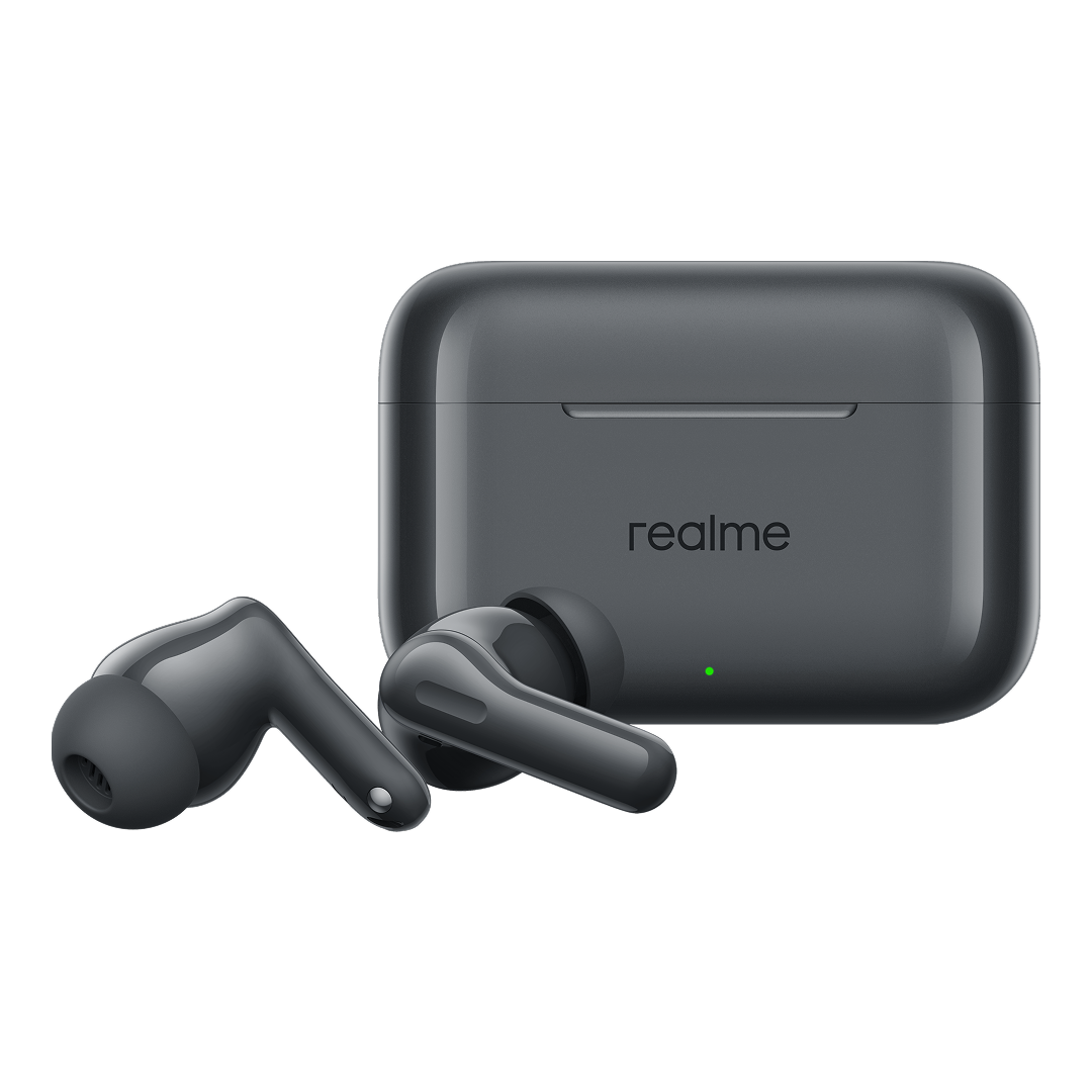 Handsfree Bluetooth Realme Buds T200, TWS, ANC, MultiPoint, Grå