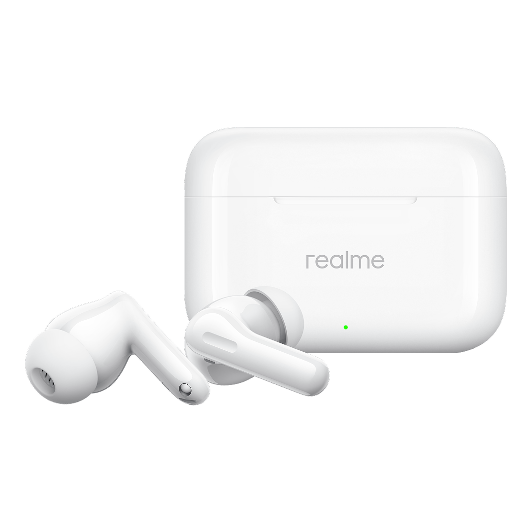 Handsfree Bluetooth Realme Buds T200, TWS, ANC, MultiPoint, Hvit