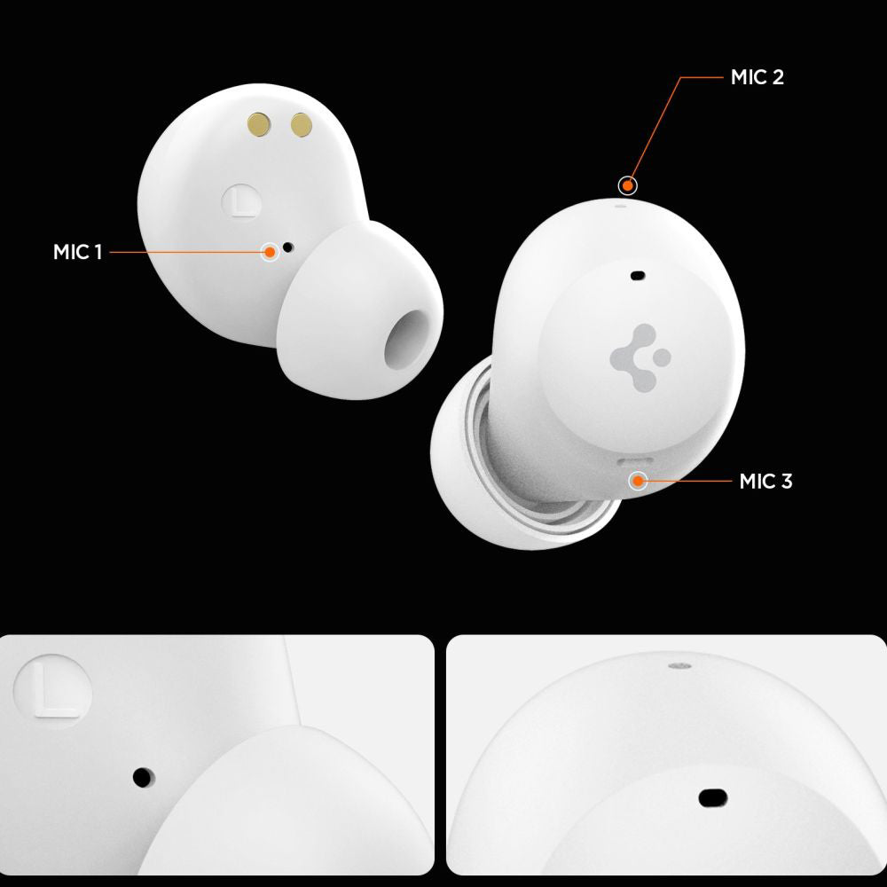 Handsfree Bluetooth Spigen SA2401, TWS, ANC, Hvit ASD07963