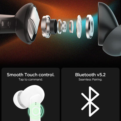 Handsfree Bluetooth Spigen SA2402, TWS, ANC, Svart